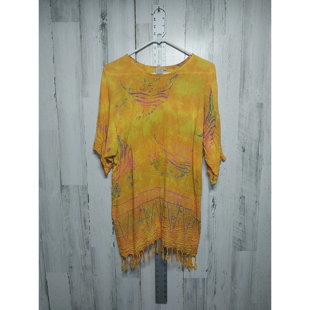 Peaceful People Women's Medium Yellow Cover Up Top